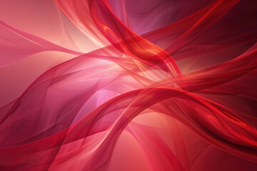 close up horizontal illustration of a soft red flowing wavy textile background