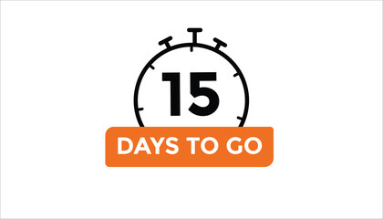 15 days to go Countdown number banner templates. time icon. Vector Illustration 