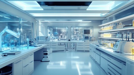 Fototapeta premium Futuristic and Technologically Advanced Laboratory Interior