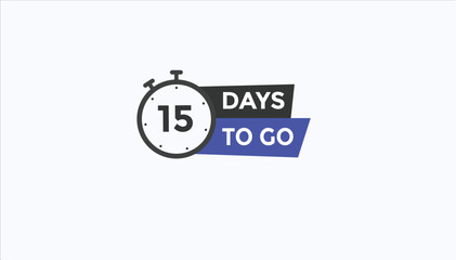 15 days to go Countdown number banner templates. time icon. Vector Illustration 