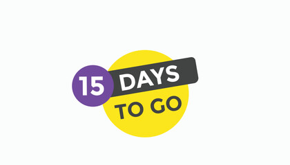 15 days to go Countdown number banner templates. time icon. Vector Illustration 