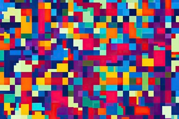 Dynamic 3D Background Design Featuring Abstract Pixel Art Patterns