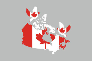 Map of the Canada, National Canada flag, vector illustration of Canada flag, National flag of Canada, Happy Canada Day, Canada leaf, Red maple leaf
