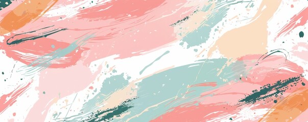 Fototapeta premium Pastel abstract pattern with brush strokes and space for a banner.