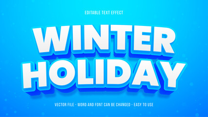 Winter holiday editable text effect, snow text style effect