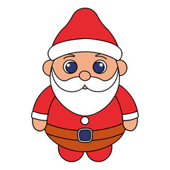 Santa Claus joyfully giving presents to excited vector illustration 