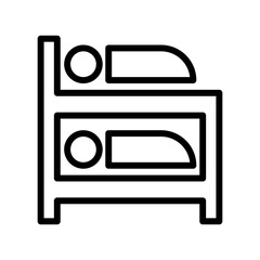 Bunk bed icon in thin line style vector illustration graphic design