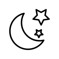 Night icon in thin line style vector illustration graphic design