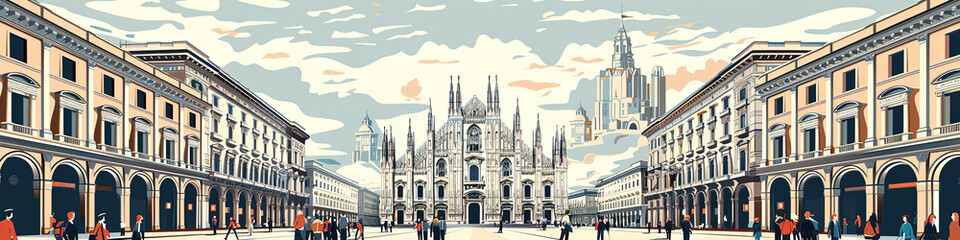 Fototapeta premium Stunning Duomo di Milano: A Geometric Perspective