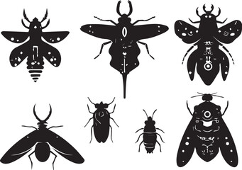 Set bugs. Hand drawn vector illustration	