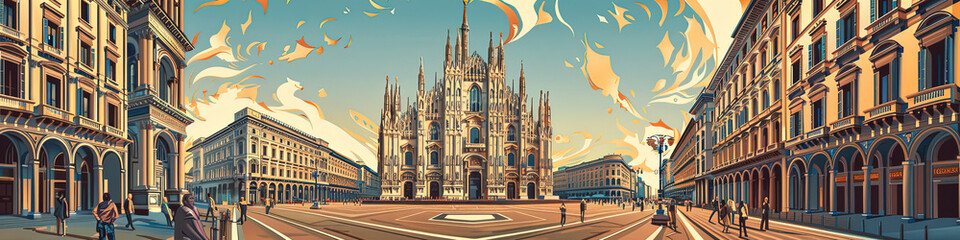 Fototapeta premium Stunning Duomo di Milano: A Geometric Perspective