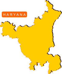 Map of Indian State Haryana