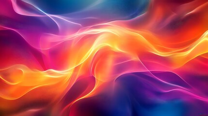 Energetic Abstract Composition with Vibrant Flowing Shapes and Dynamic Colors