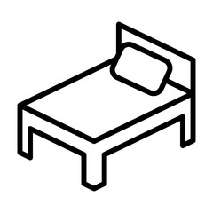 Bed icon in thin line style vector illustration graphic design