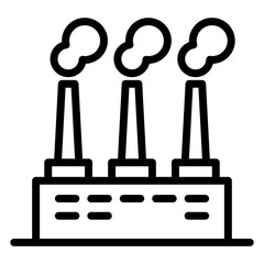 Factory icon in thin line style vector illustration graphic design