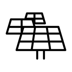 Solar cell panel icon in thin line style vector illustration graphic design