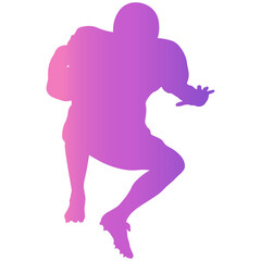 American Football Player Silhouette. Vector Illustration with Colorful Design.