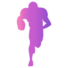 American Football Player Silhouette. Vector Illustration with Colorful Design.
