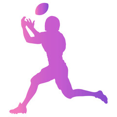 American Football Player Silhouette. Vector Illustration with Colorful Design.
