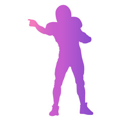 American Football Player Silhouette. Vector Illustration with Colorful Design.