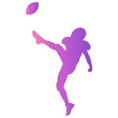American Football Player Silhouette. Vector Illustration with Colorful Design.