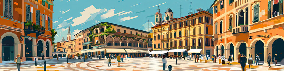 Charming Piazza delle Erbe: A Geometric Perspective