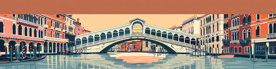 Fototapeta premium Stunning Rialto Bridge: A Geometric Perspective