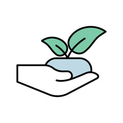 sprouts color line icon with white background vector stock illustration