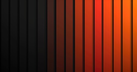 A gradient of vertical stripes transitioning from black to bright orange, creating a visually striking abstract design.