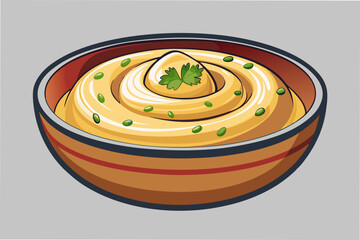 Stylized Hummus Vector Clip Art: Perfect for Graphics and Design