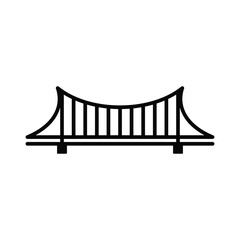 Bridge black and white flat vector icon design. Bridge glyph and clip art design