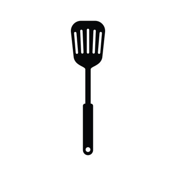 recommend clip art: Kitchen spatula black and white flat vector icon design. Spatula symbol design and clip art.eps