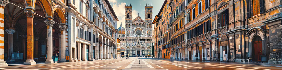 Fototapeta premium Stunning Siena Cathedral: A Geometric Perspective