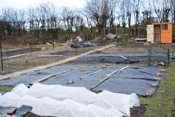 Grow our  own  allotment  weed  cover  self  sufficient 