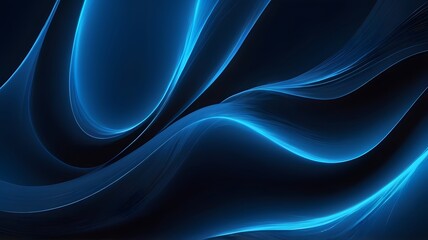 Abstract shimmer blue waves on the dark background