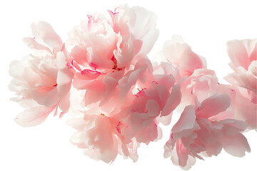 Soft Pink Peony Blossoms: Delicate Floral Cluster, White Background