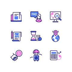 Business and finance - line design style icons set