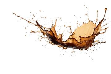Fototapeta premium Splashes of coffee liquid splash in large waves, perfect for food or drink advertising, graphic design projects, and social media content