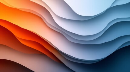 Fototapeta premium Abstract Curved Lines in Orange, Blue, and Gray Hues