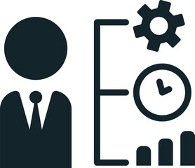 Businessman managing business using data analytics and time management