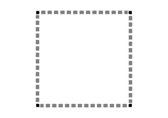 Marco de líneas discontinuas grises y cuadrado