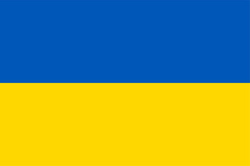 Official Flag of Ukraine in Blue and Yellow Color, Isolated on White, Editable or Scalable Vector Illustration in EPS Format for Graphic Design Elements, Eastern European Country, Republic of Ukraine