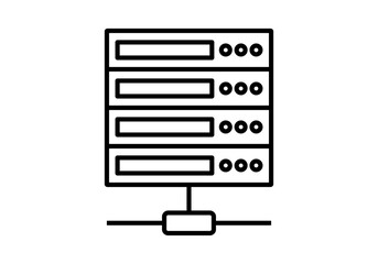 Icono negro de servidores conectados a la red