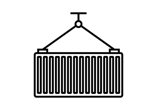 Icono negro de gr&uacute;a de contenedor