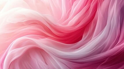 Obraz premium Gentle Pink and White Abstract Swirl Background with Breast Cancer Ribbon Accent.