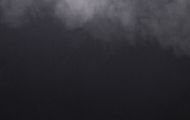 Steam or smoke on a black background. Copy space