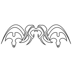 Hand Drawn Tribal Tattoo. Isolated on White Background. Vector Sketch Design