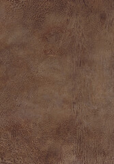 Close-up of Vintage Brown Leather Texture with Scratches and Wear