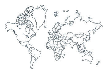 Fototapeta premium outline world map