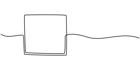 Frame continuous one line drawing in form circle, square, rtiangle, rhombus. Border set freehand single line hand drawn style for quote, opinion, notion. Decoration shape with copy space. Pro Vector